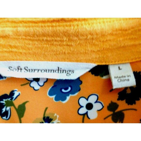 Soft Surroundings Sorano Tunic Top Melon Orange Gauze Roll Tab Buttons - Large - Picture 4 of 8